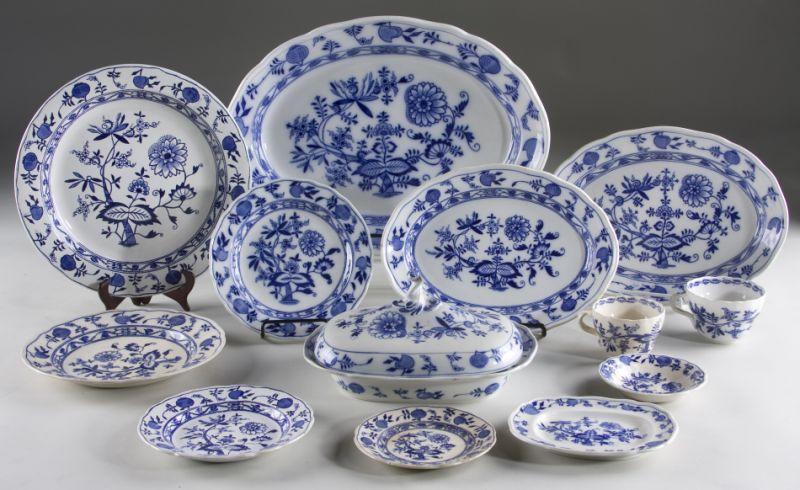 Appraisal: Assembled Cauldon Meissen Blue Onion Service pieces including large serving