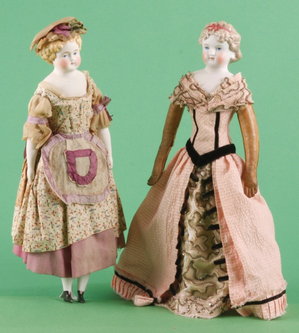 Appraisal: Pair of blonde parian dolls - Dolly Madison type and