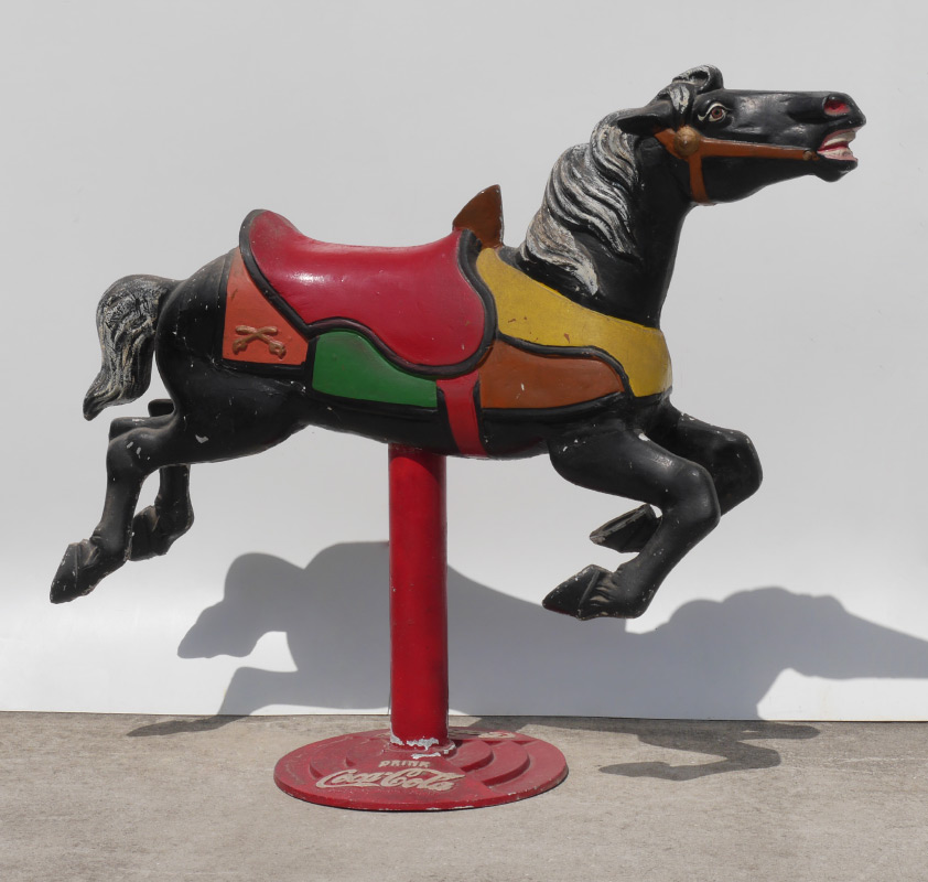 Appraisal: COCA COLA CAST METAL CAROUSEL HORSE Circa 's polychrome paint