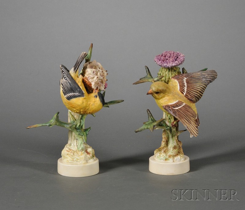 Appraisal: Pair of Royal Worcester Porcelain Dorothy Doughty Models of Birds