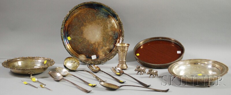 Appraisal: Group of Silver and Silver-plated Tableware including a silver cup