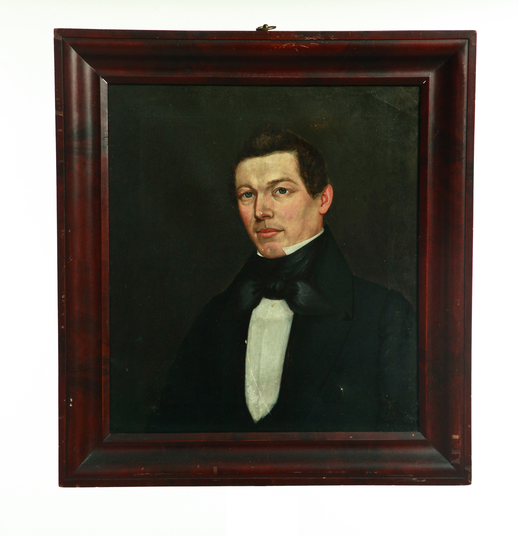 Appraisal: FRAMED OIL ON CANVAS PORTRAIT OF A GENTLEMAN Nineteenth century