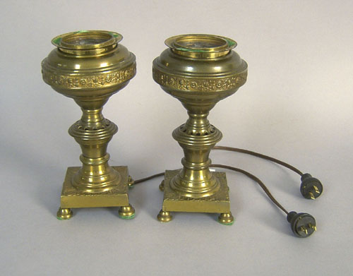 Appraisal: Double arm student lamp together with a pair of brass