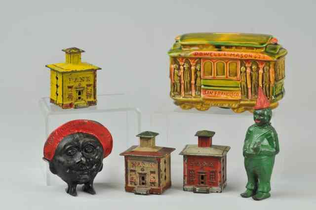 Appraisal: STILL BANK LOT Assorted examples include three small painted cupola