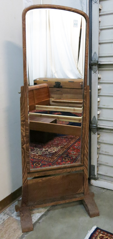 Appraisal: JAPANESE FREESTANDING CHEVAL MIRROR featuring a rectangular tilt dressing mirror