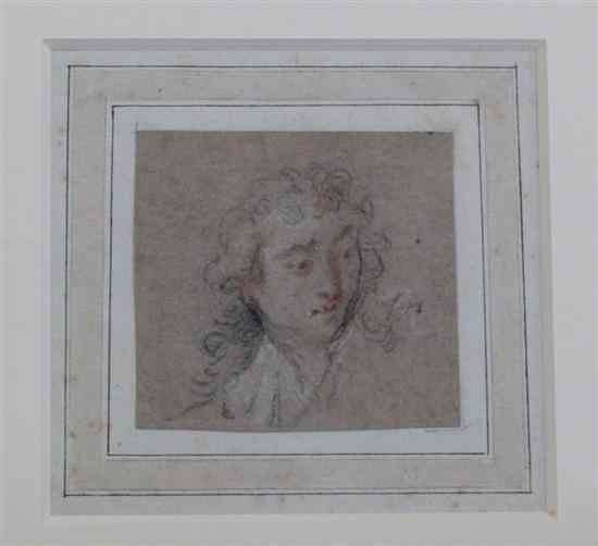 Appraisal: Attributed to Nicolas Lancret - coloured chalks on light brown