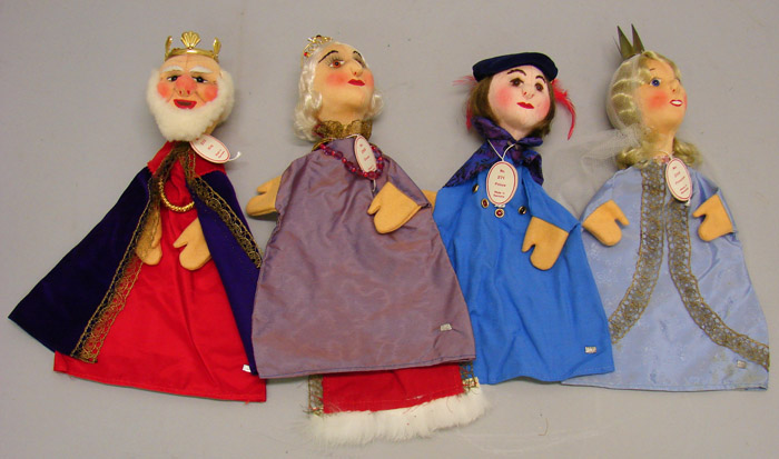 Appraisal: Lot of KERSA hand puppets Stockinette faces glass plastic eyes