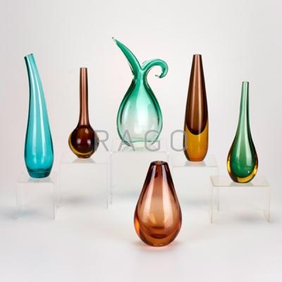 Appraisal: MURANO Six glass pieces Italy four Somerso vases cased pitcher