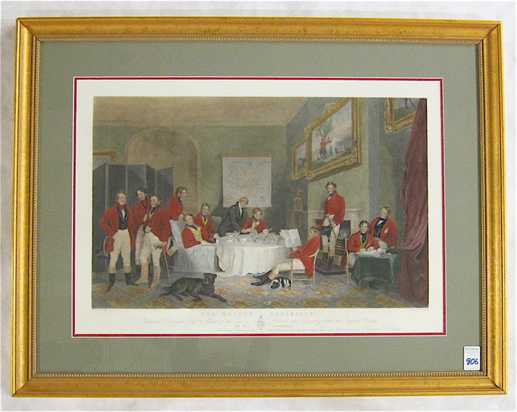 Appraisal: CHARLES GEORGE LEWIS COLOR ENGRAVING British - The Melton Breakfast