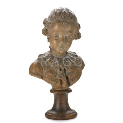 Appraisal: PHILIPPE LAURENT ROLAND French - Terra cotta bust of a