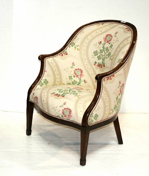 Appraisal: A Continental Rococo mahogany armchair last quarter th century height