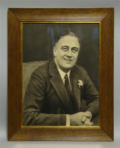 Appraisal: FRANKLIN DELANO ROOSEVELT PORTRAIT PHOTOGRAPH Framed photo print of President