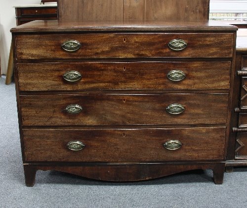 Appraisal: A late Georgian mahogany chest of four long drawers