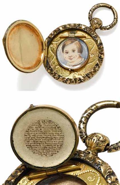 Appraisal: American School th century portrait miniature of a child circa