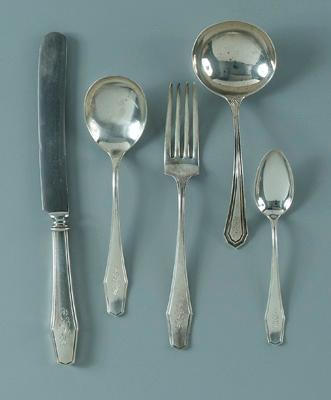 Appraisal: Hampton sterling flatware Alvin pieces three-letter script monograms with one