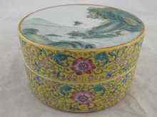 Appraisal: A Chinese bowl the lid with lakeside scene in the