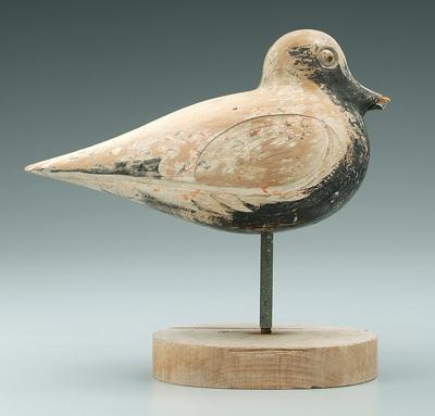 Appraisal: Seagull decoy carved and painted wood mounted on wooden base