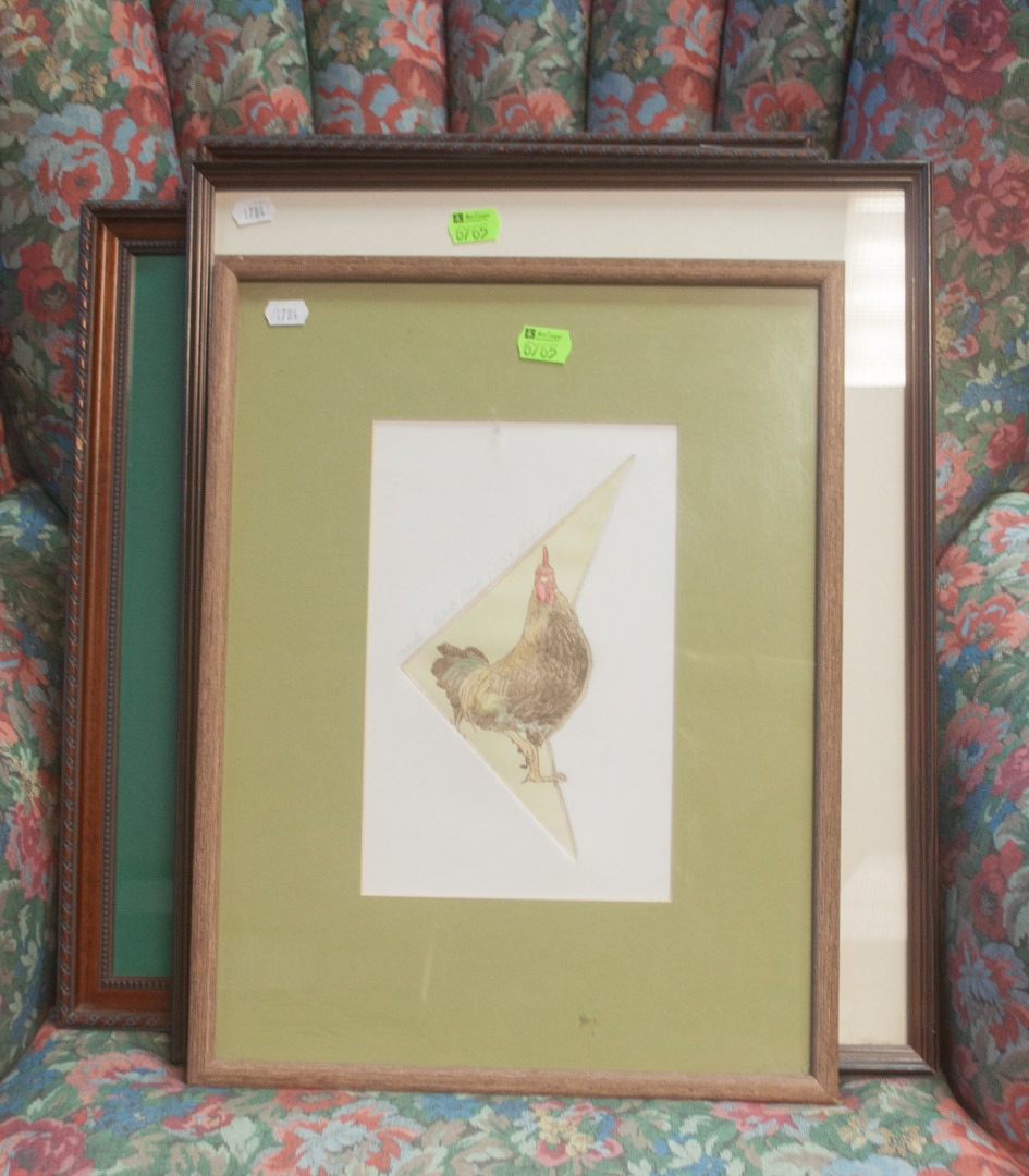 Appraisal: Eight framed prints of chickens