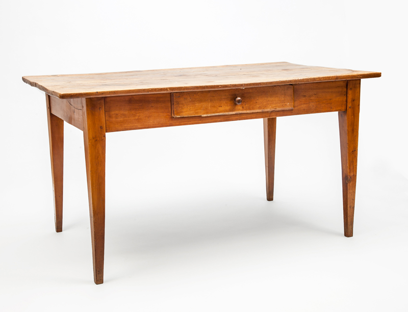 Appraisal: AMERICAN FRUITWOOD SINGLE-DRAWER FARM TABLE x x in Estimate -