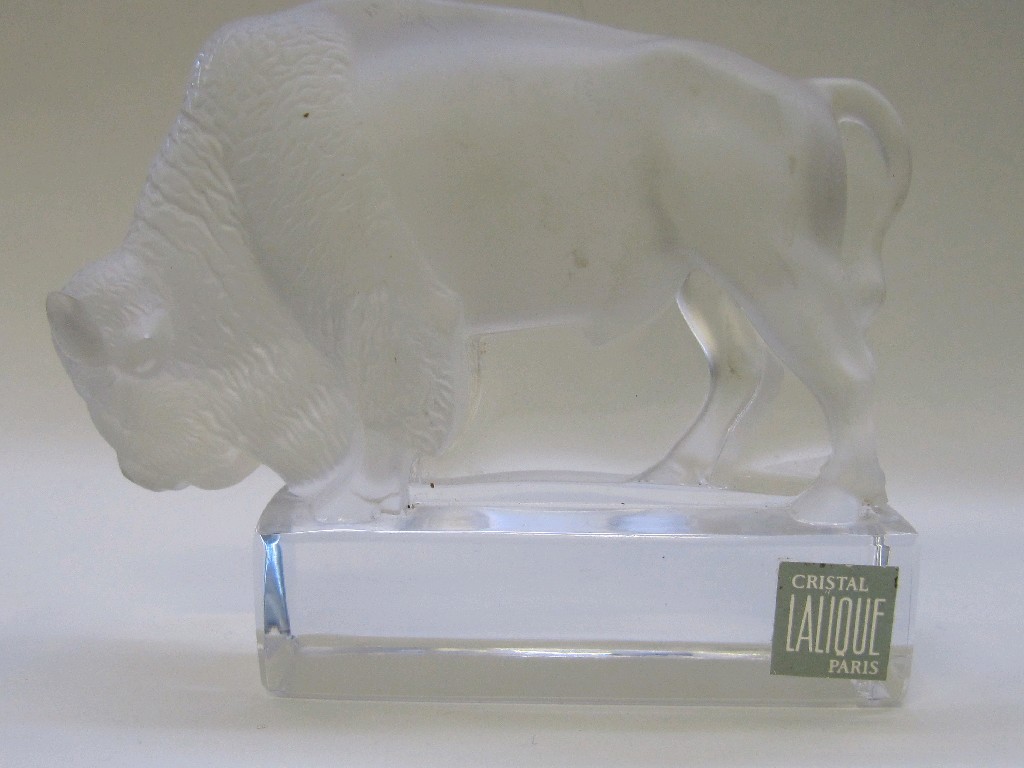 Appraisal: Lalique paperweight modelled as a bison with Cristal Lalique label