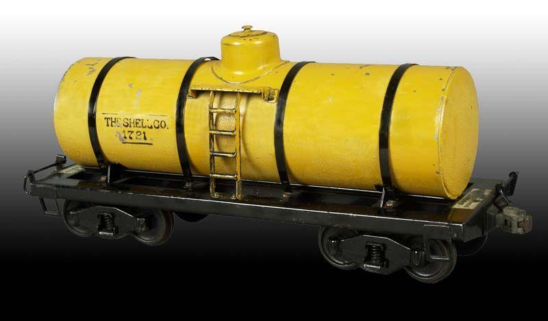 Appraisal: Pressed Steel Buddy L Outdoor Railroad Yellow Tank Description ''