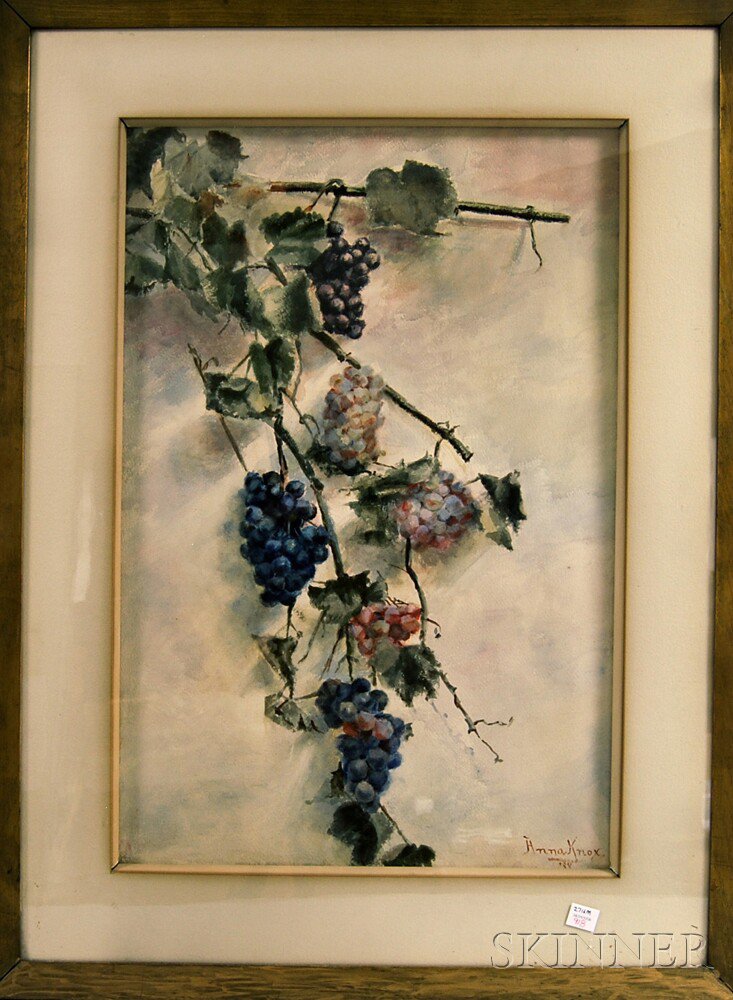 Appraisal: Anna Knox American th Century Grapevines Signed and dated l