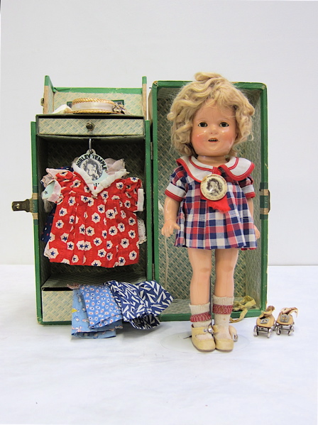 Appraisal: SHIRLEY TEMPLE DOLL WITH STEAMER TRUNK and accessories Ideal Toy