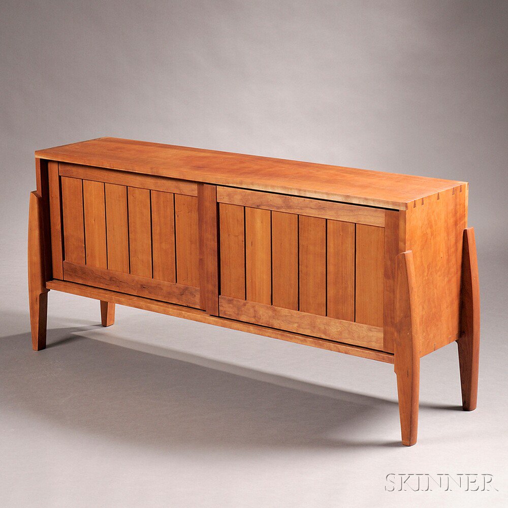 Appraisal: Geoffrey Warner Studio Furniture Cabinet Cherry Maine late th early