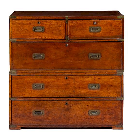 Appraisal: A George III Style Campaign Chest Height x width x