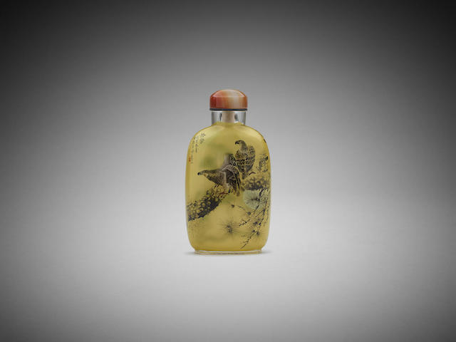 Appraisal: A Chinese inside-painted snuff bottle Wang Jinshan - painted in