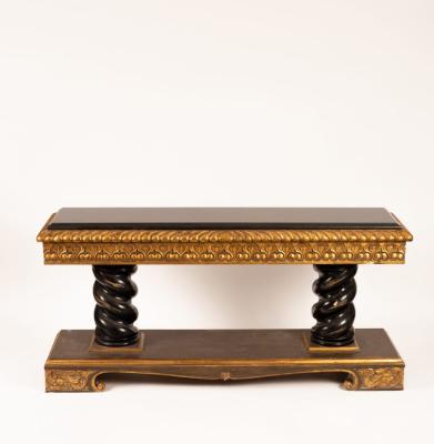 Appraisal: An Italian style centre console table the grey marble top