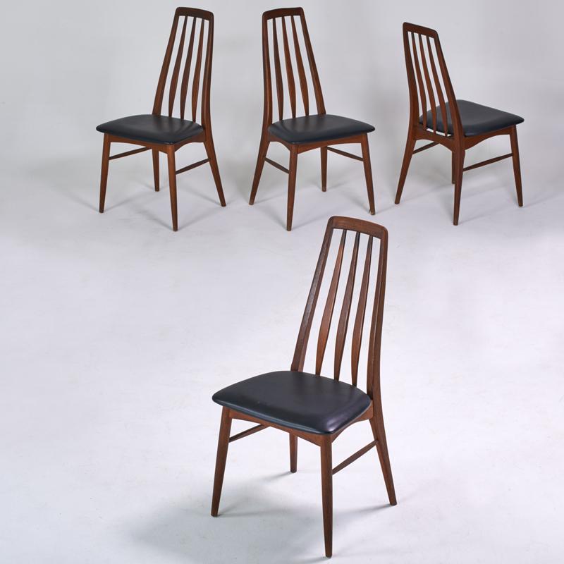 Appraisal: J L MOLLER KOEFOEDS HORNSLET Four sculpted teak dining chairs