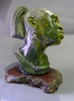 Appraisal: A large African green verdite portrait bust sculpture by Israel