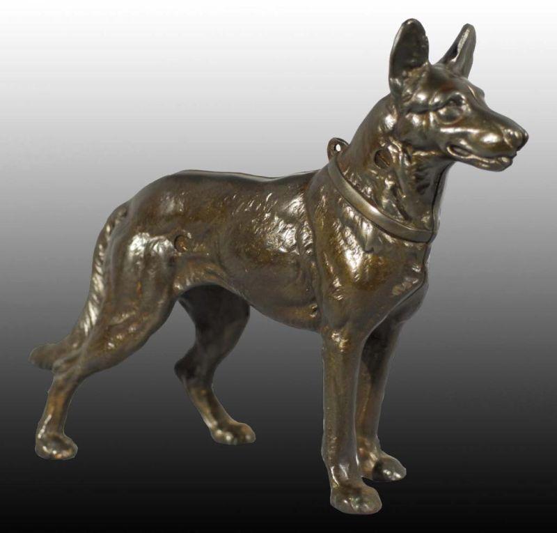 Appraisal: Cast Iron German Shepard Dog Doorstop Description Made by Hubley