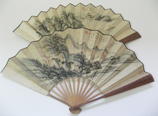 Appraisal: Two th C Chinese Bamboo Mounted Fans