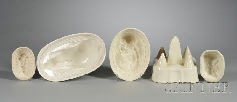 Appraisal: Five Creamware Culinary Molds England late th early th century