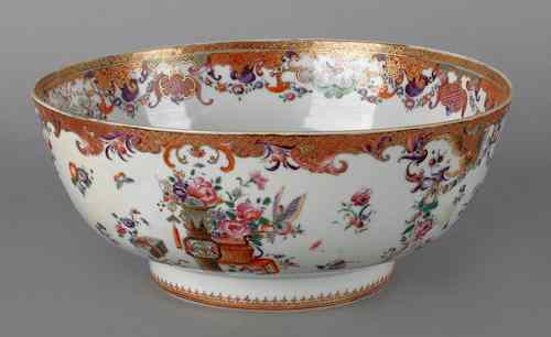 Appraisal: Chinese export famille rose bowl th c together with six