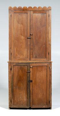 Appraisal: North Carolina step back cupboard walnut with poplar secondary one-case