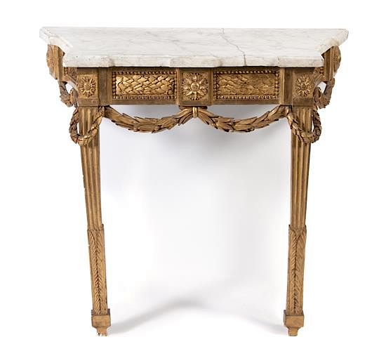 Appraisal: A Louis XVI Giltwood Console d'Applique A Louis XVI Giltwood