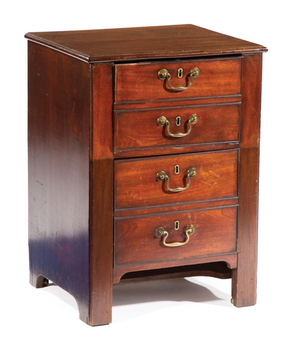 Appraisal: George III Mahogany Bedside Commode th c molded top two