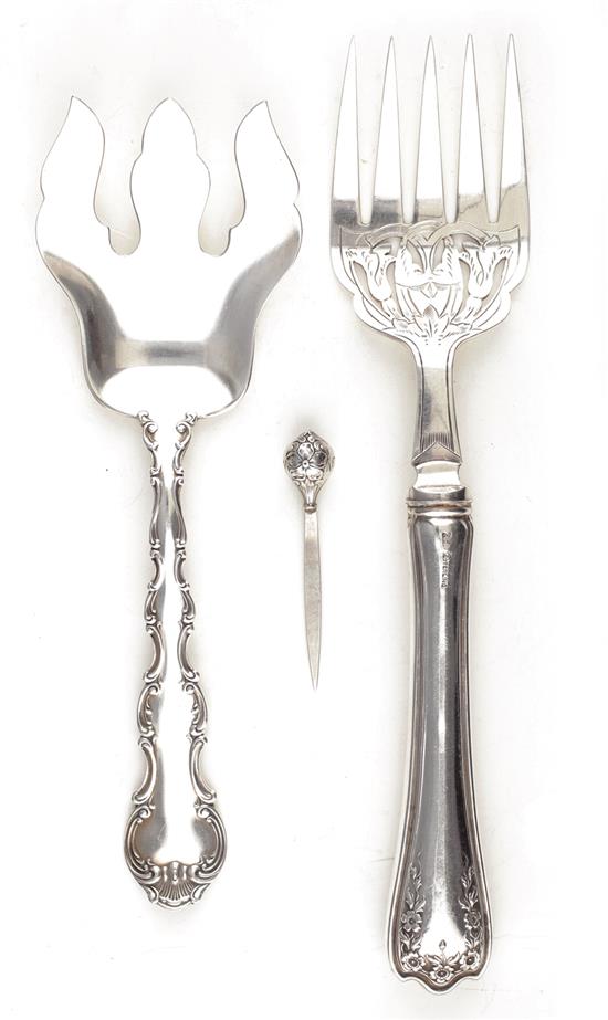 Appraisal: American sterling serving pieces and hors d'oeuvre picks Gorham Strasbourg