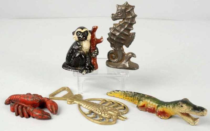 Appraisal: Lot of Bottle Openers Description Includes two lobsters one seahorse