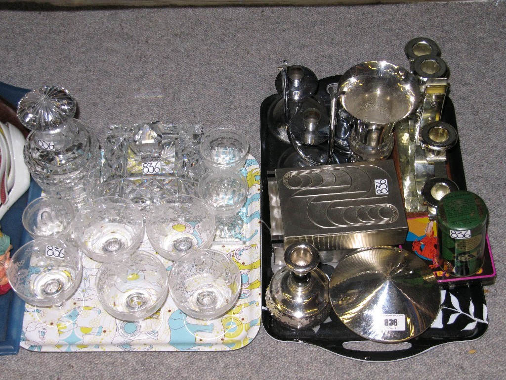 Appraisal: Tray lot of E P and chrome wares to include