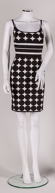 Appraisal: A vintage Herv L ger black and white mini dress