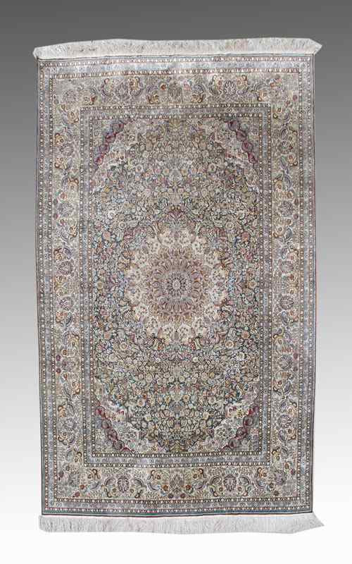 Appraisal: PAKISTANI PERSIAN QUM QUALITY HAND KNOTTED RUG ' '' x