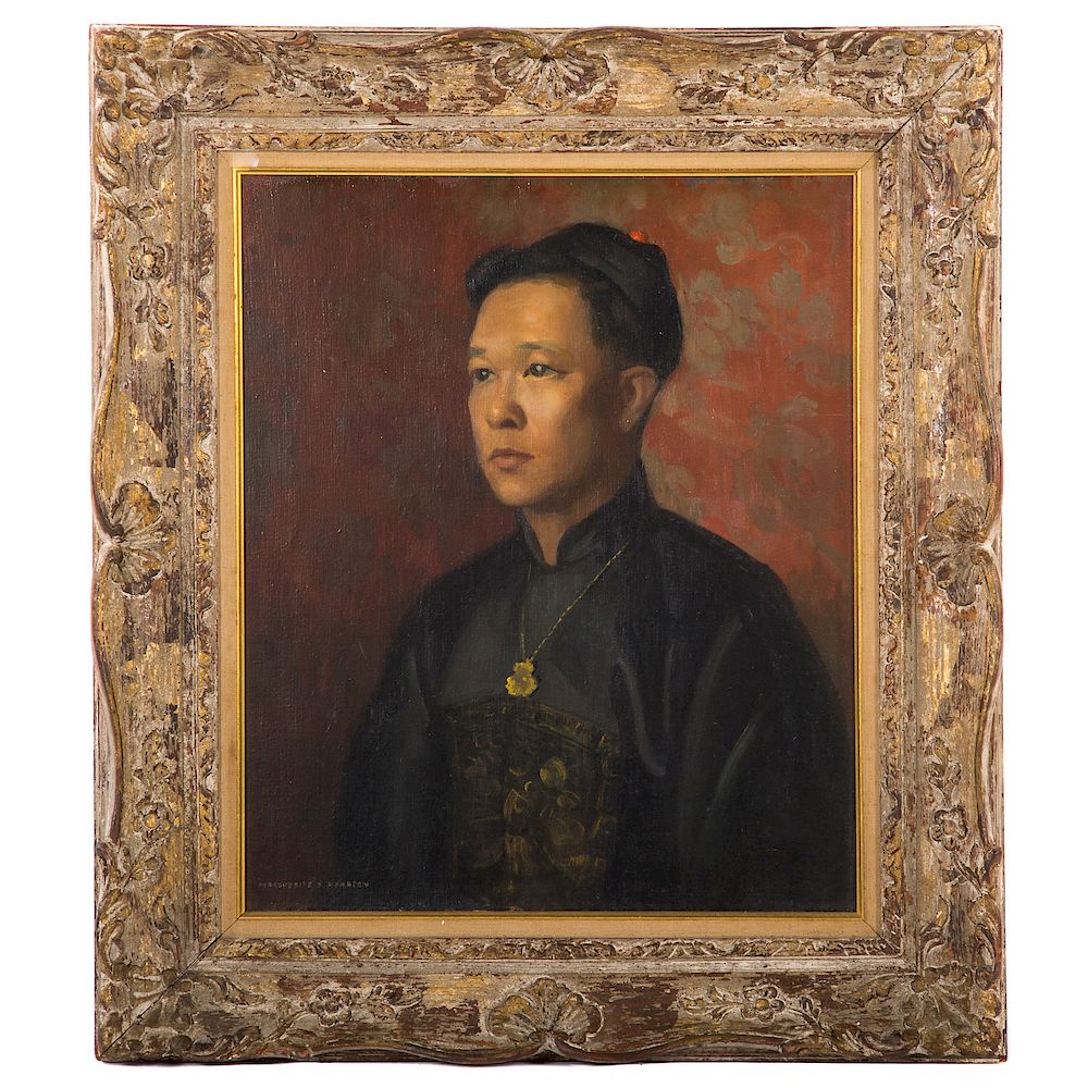 Appraisal: Marguerite Pearson Young Buddhist oil Marguerite Stuber Pearson American -