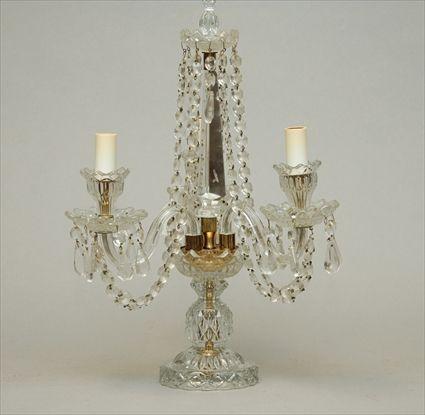 Appraisal: Three-Light Cut-Glass Candelabrum