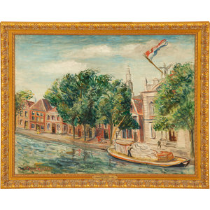 Appraisal: Constantin Terechkovitch Russian - Canal Haarlem oil on canvas signed