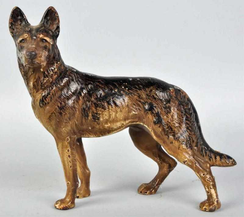 Appraisal: Cast Iron German Shepherd Doorstop Made by Hubley cat Condition