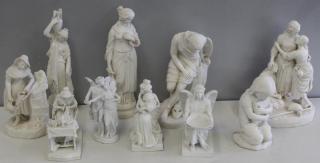 Appraisal: Large Grouping of Parian Porcelain Sculptures Some Signed John Bell